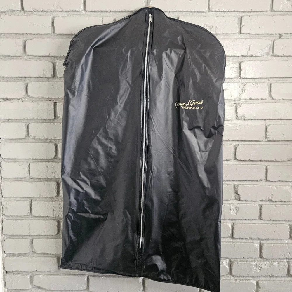 Vintage George J Good Berkeley Garment Bag and Wooden Suit Hanger Yugoslavia